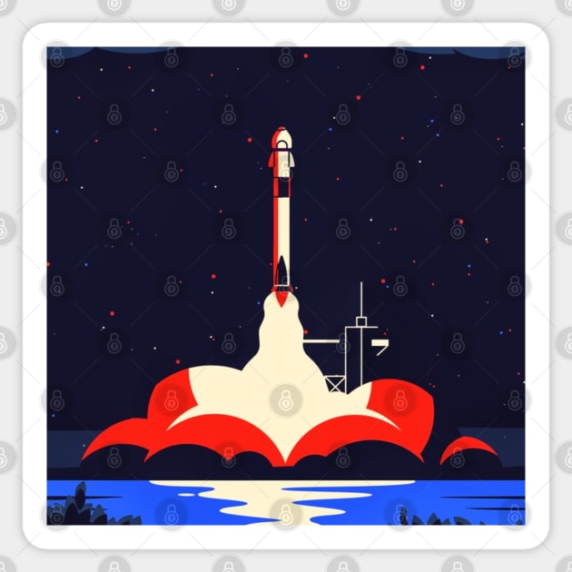 Rocket Launch Sticker by TheSkullArmy